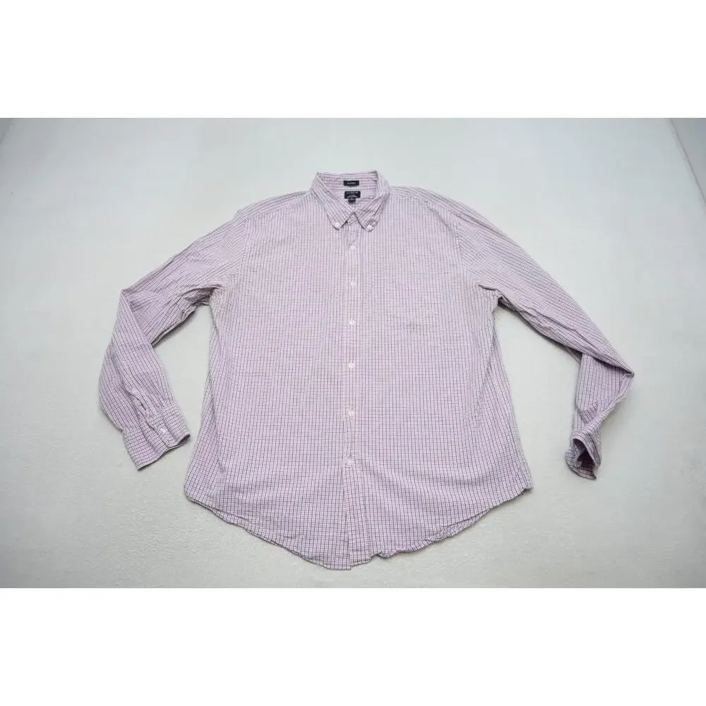J Crew Flex Wash Dress Shirt Classic Casual Button Up Long Sleeve Mens Sz‎ XL